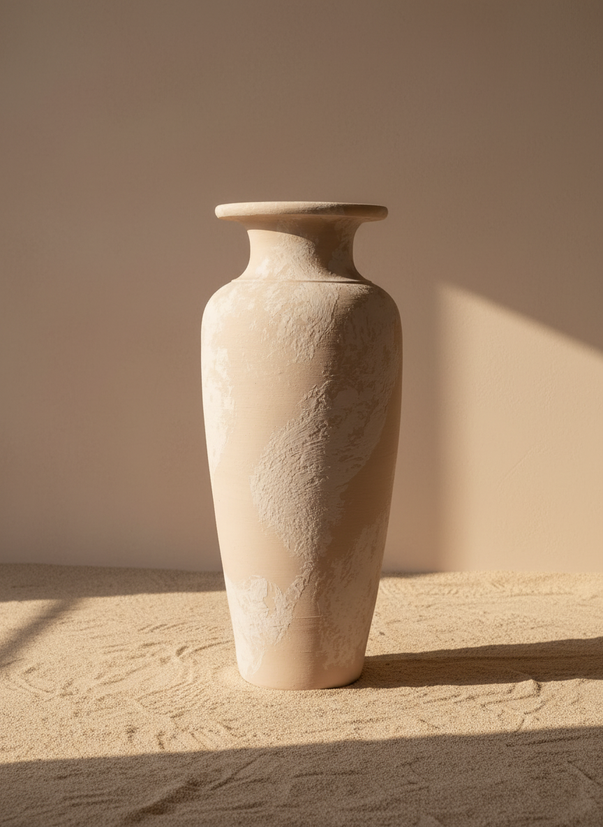 Vaso terracota artesanal  EXC 13, handmade em Portugal. Decoração orgânica; cottagecore, wabi-sabi, farmhouse, Japandi, minimalista, mediterrânica e moderno. Design de interiores sustentável; design biofílico;