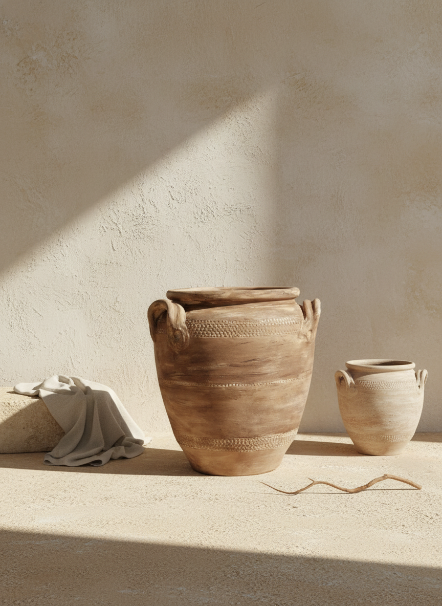 Vaso terracota artesanal RÚSTICO Z.1 made in Portugal. Estilo orgânico. Decoração wabi-sabi, minimalista, rústico, mediterrânico, Japandi e farmehouse. Decoração e design de interiores; decoração e design biofílico;