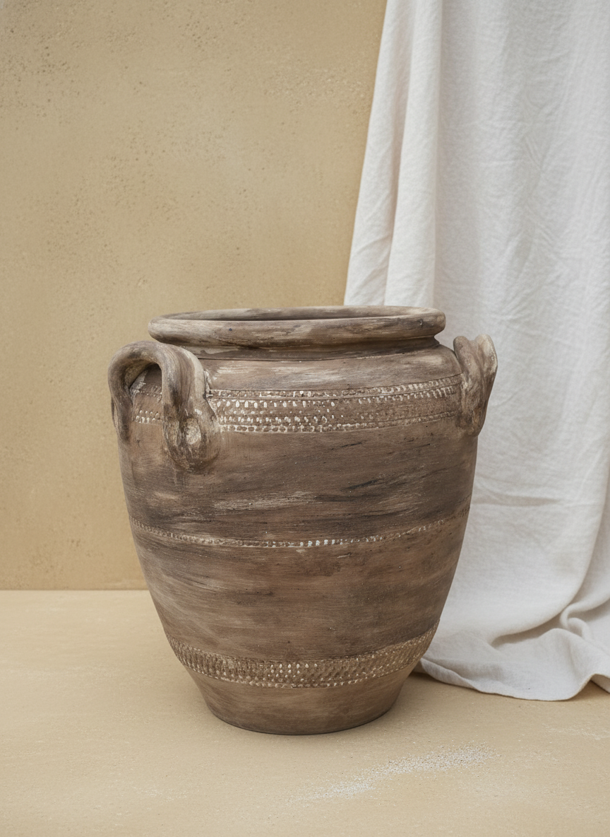 Vaso terracota artesanal RÚSTICO Z.1 made in Portugal. Estilo orgânico. Decoração wabi-sabi, minimalista, rústico, mediterrânico, Japandi e farmehouse. Decoração e design de interiores; decoração e design biofílico;