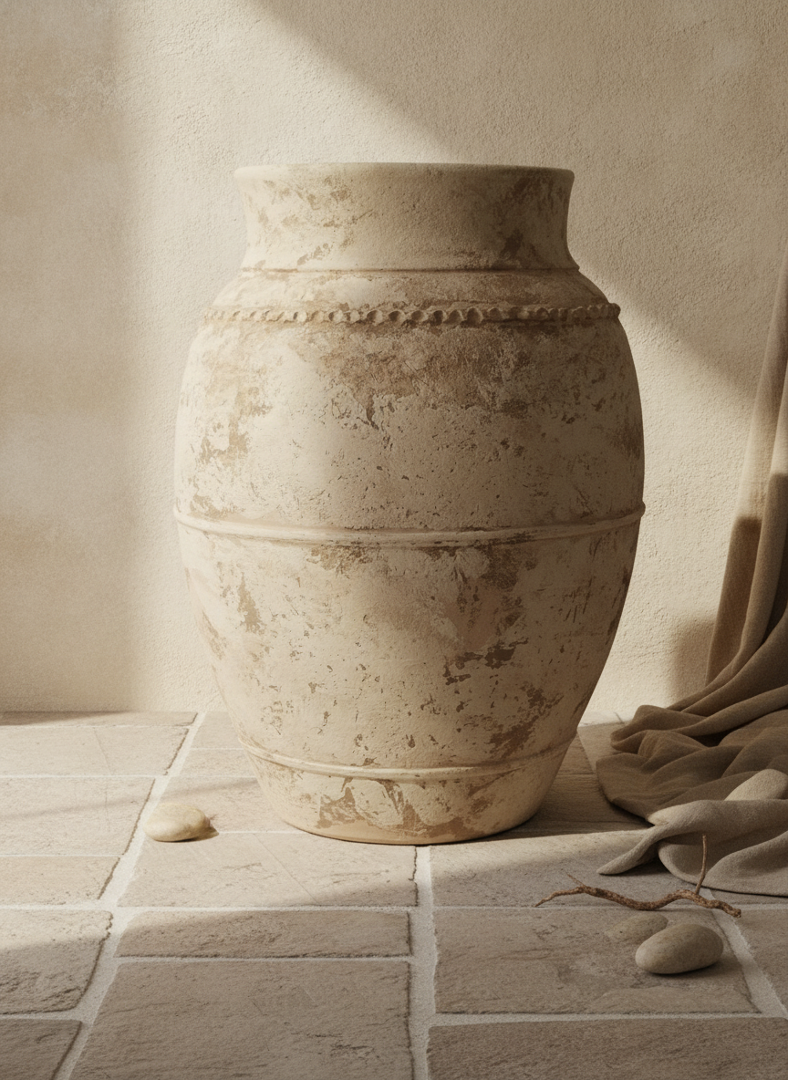 Vaso terracota artesanal LAMOUR I feito à mão Portugal. Decoração orgãnica; Decoração sustentável; Design de interiores; decoração e design biofílico; Decoração minimalista, wabi-sabi, rústica, mediterrânico e farmehouse. 