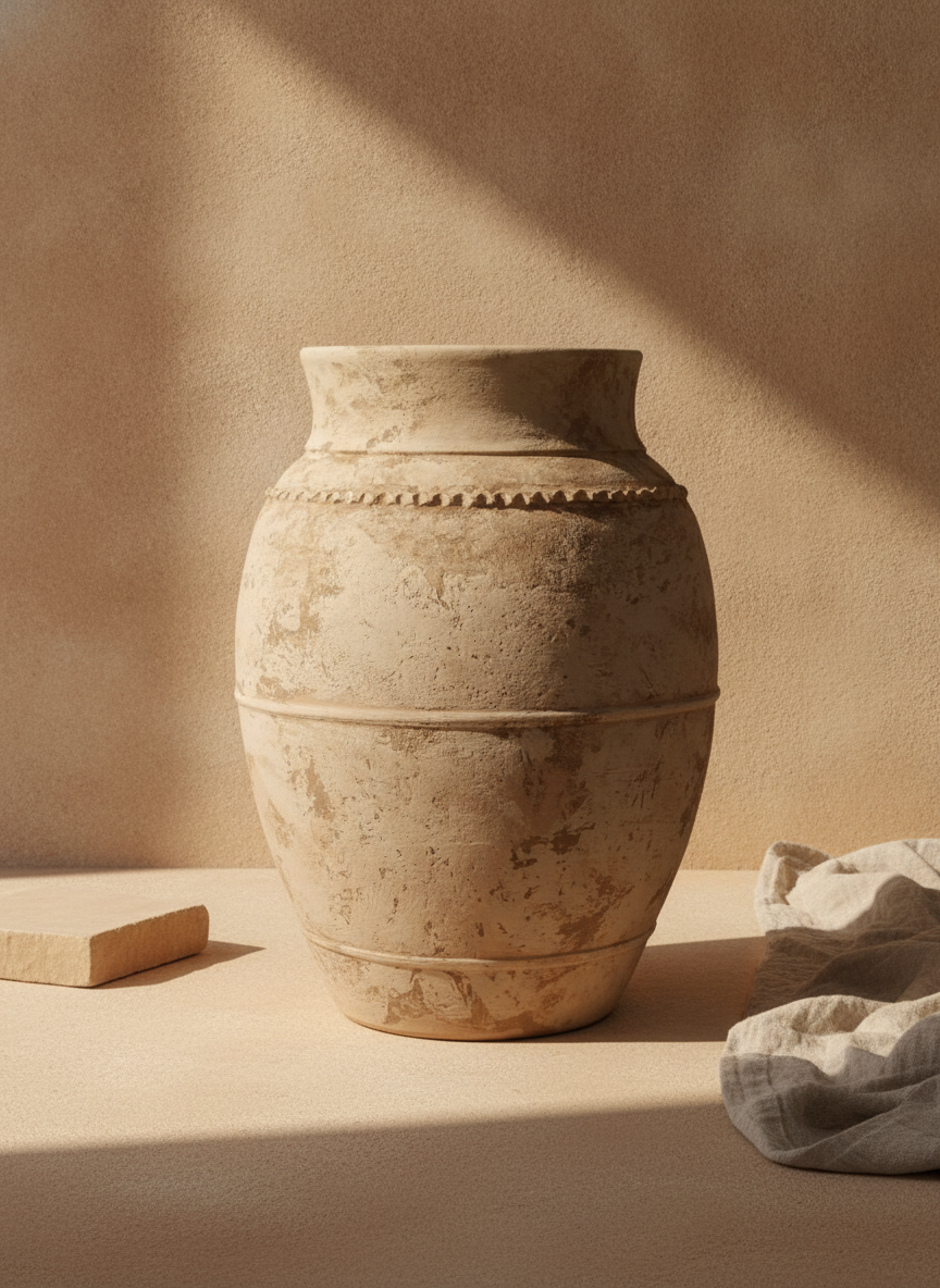 Vaso terracota artesanal LAMOUR I feito à mão Portugal. Decoração orgãnica; Decoração sustentável; Design de interiores; decoração e design biofílico; Decoração minimalista, wabi-sabi, rústica, mediterrânico e farmehouse. 