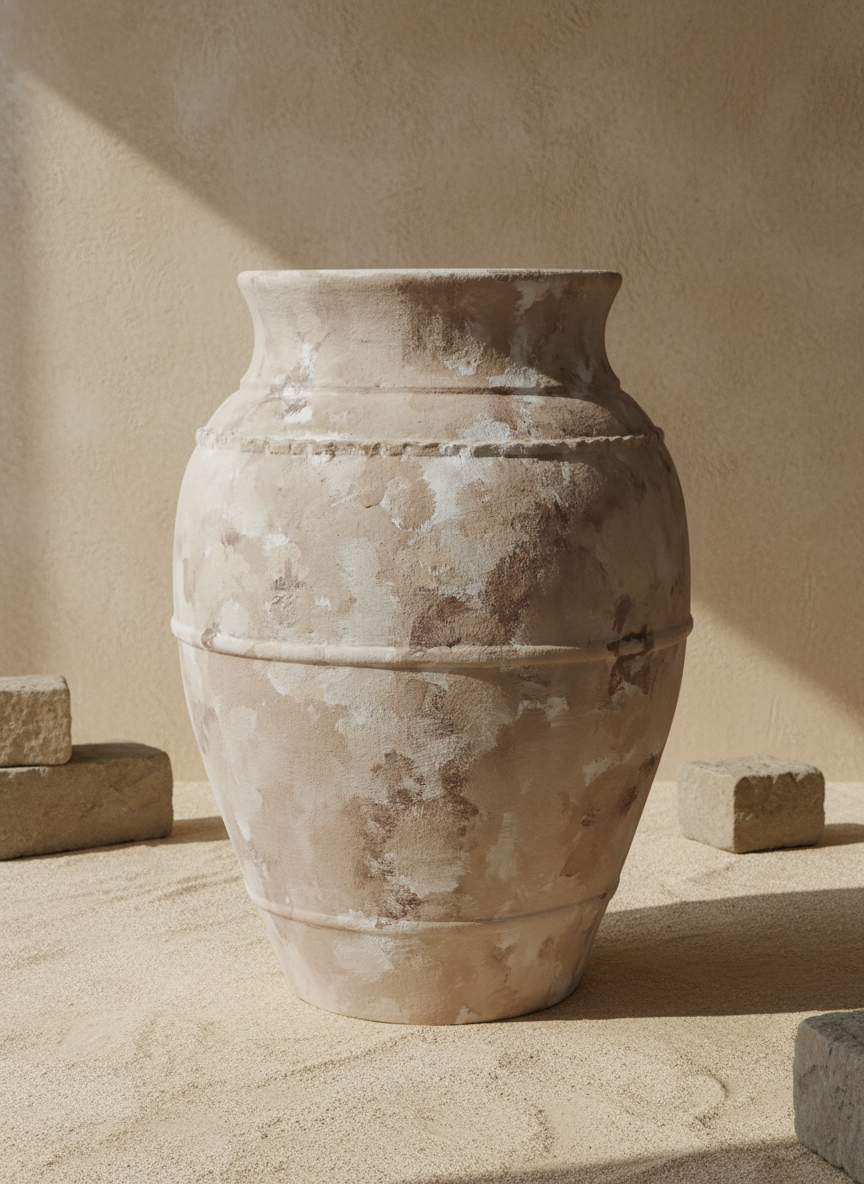 Vaso terracota artesanal LAMOUR G feito à mão Portugal. Decoração orgânica; Decoração sustentável; Design de interiores; decoração e design biofílico; Decoração minimalista, wabi-sabi, rústica, mediterrânico e farmehouse. 