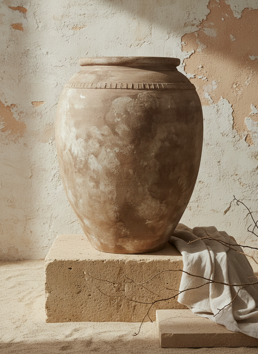 Vaso terracota artesanal RÚSTICO K feito à mão em Portugal, decoração wabi-sabi, minimalista, rústica, mediterrânica, cottagecore e farmhouse . Decoração e design de interiores; decoração e design biofílico;