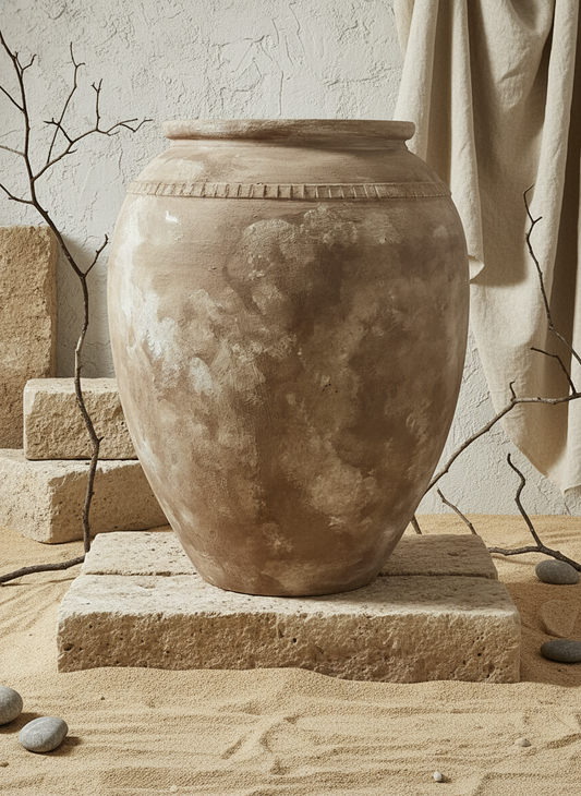 Vaso terracota artesanal RÚSTICO K feito à mão em Portugal, decoração wabi-sabi, minimalista, rústica, mediterrânica, cottagecore e farmhouse . Decoração e design de interiores; decoração e design biofílico;