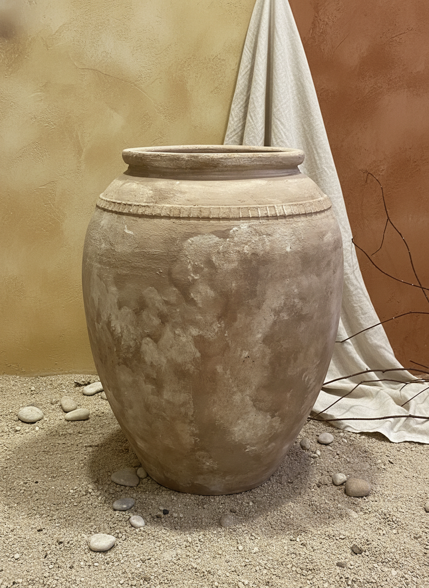 Vaso terracota artesanal RÚSTICO K feito à mão em Portugal, decoração wabi-sabi, minimalista, rústica, mediterrânica, cottagecore e farmhouse . Decoração e design de interiores; decoração e design biofílico;