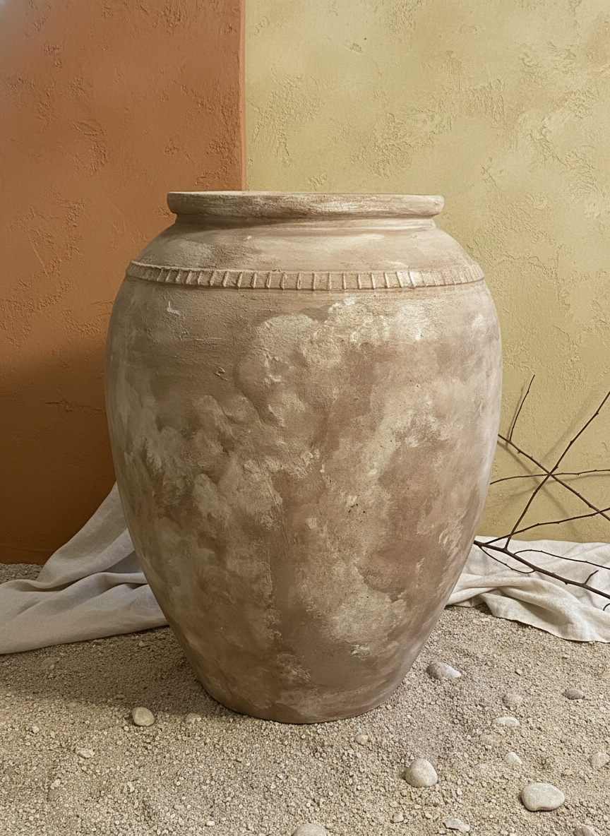 Vaso terracota artesanal RÚSTICO K feito à mão em Portugal, decoração wabi-sabi, minimalista, rústica, mediterrânica, cottagecore e farmhouse . Decoração e design de interiores; decoração e design biofílico;