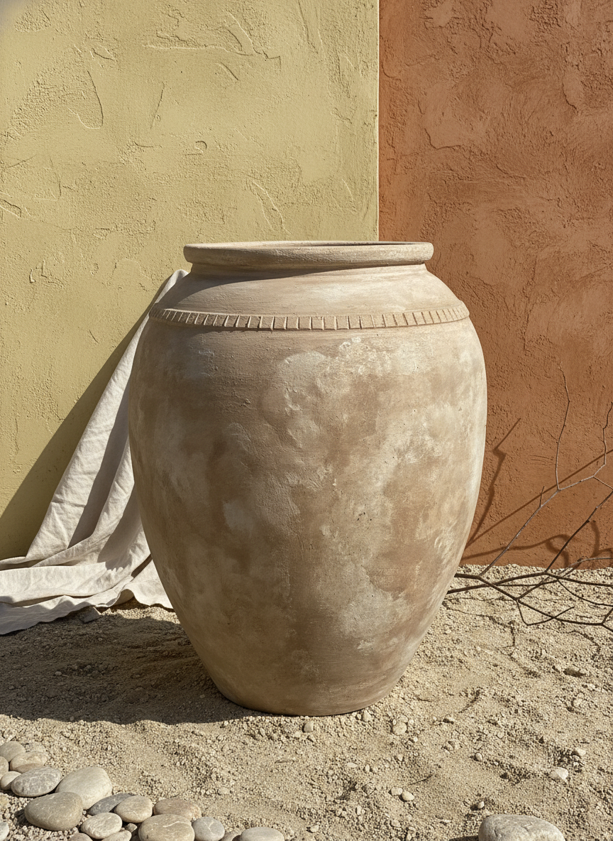 Vaso terracota artesanal RÚSTICO K feito à mão em Portugal, decoração wabi-sabi, minimalista, rústica, mediterrânica, cottagecore e farmhouse . Decoração e design de interiores; decoração e design biofílico;