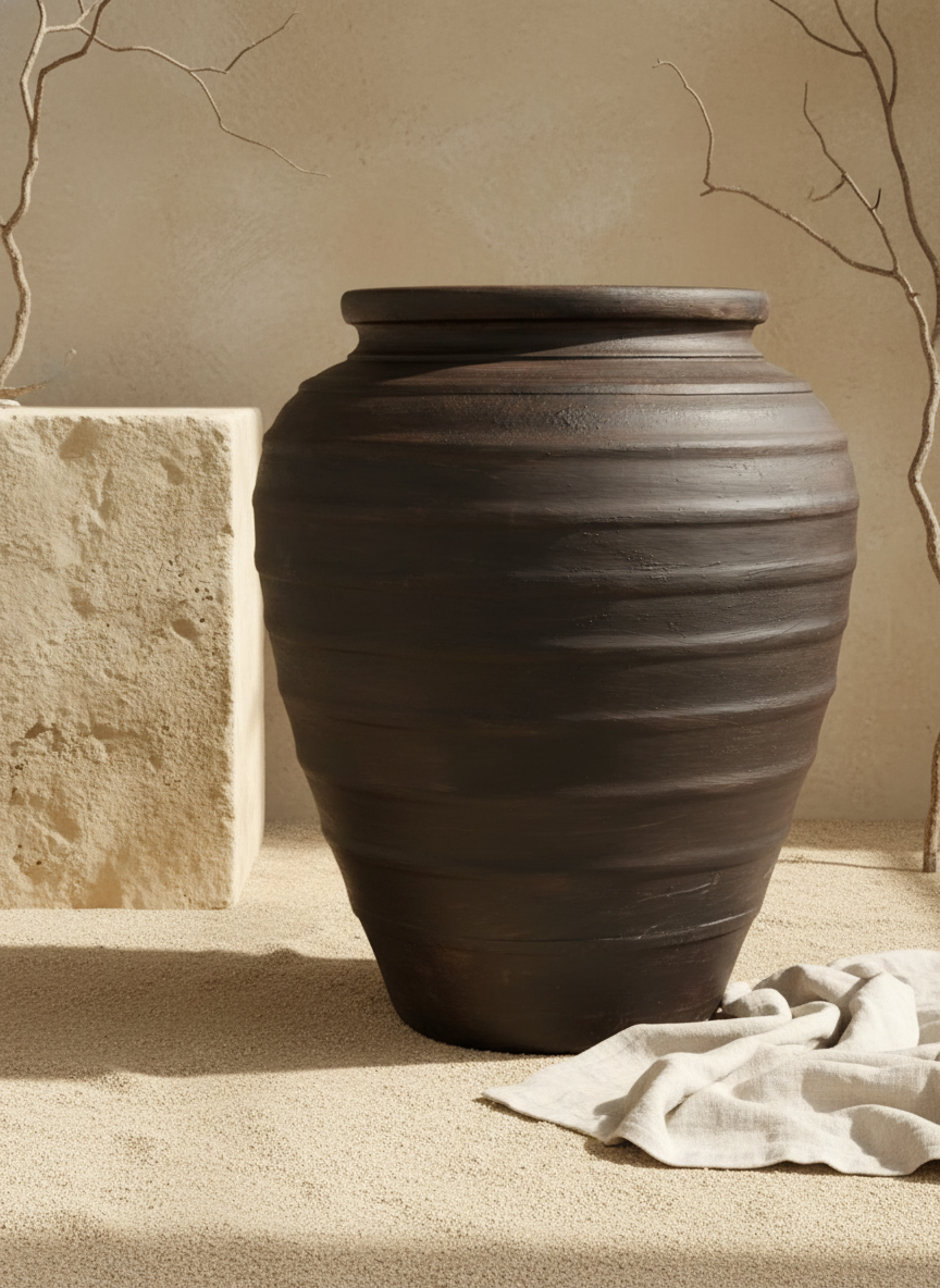 Vaso terracota artesanal Rústico C, feito artesanalmente em Portugal. Decoração  minimalista, rústico, mediterrânico, farmhouse e cottage. Decoração de interiores; Design biofílico; Decoração sustentável
