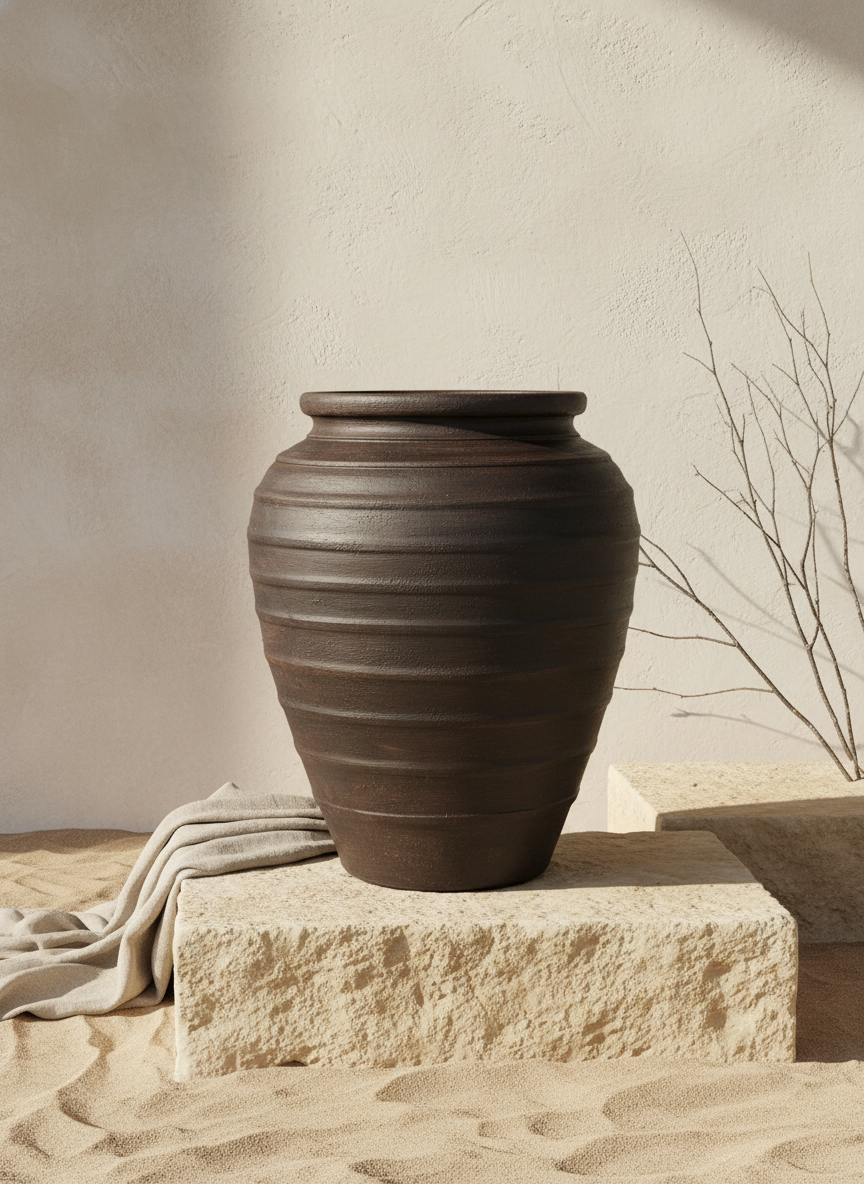 Vaso terracota artesanal Rústico C, feito artesanalmente em Portugal. Decoração  minimalista, rústico, mediterrânico, farmhouse e cottage. Decoração de interiores; Design biofílico; Decoração sustentável