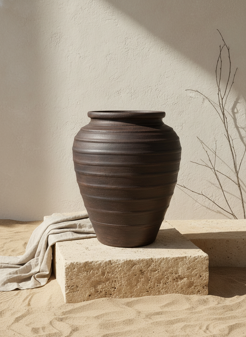 Vaso terracota artesanal Rústico C, feito artesanalmente em Portugal. Decoração  minimalista, rústico, mediterrânico, farmhouse e cottage. Decoração de interiores; Design biofílico; Decoração sustentável