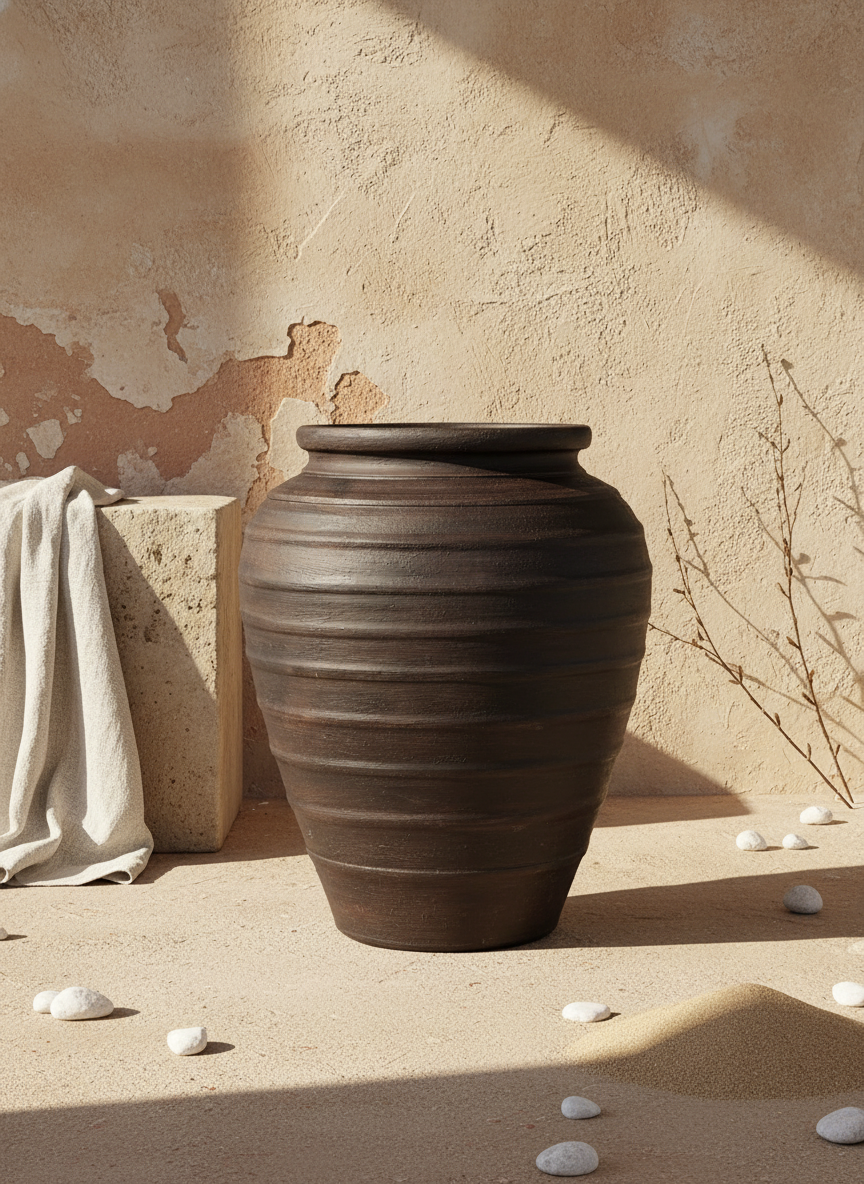 Vaso terracota artesanal Rústico C, feito artesanalmente em Portugal. Decoração  minimalista, rústico, mediterrânico, farmhouse e cottage. Decoração de interiores; Design biofílico; Decoração sustentável