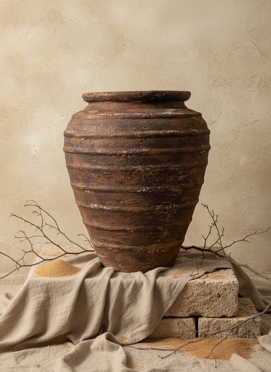 Vaso terracota artesanal Rústico A, feito artesanalmente em Portugal. Decoração Japandi, minimalista, rústico, mediterrânico, farmhouse e cottage. Decoração de interiores; Design biofílico; Decoração sustentável