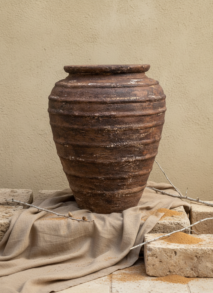 Vaso terracota artesanal Rústico A, feito artesanalmente em Portugal. Decoração Japandi, minimalista, rústico, mediterrânico, farmhouse e cottage. Decoração de interiores; Design biofílico; Decoração sustentável