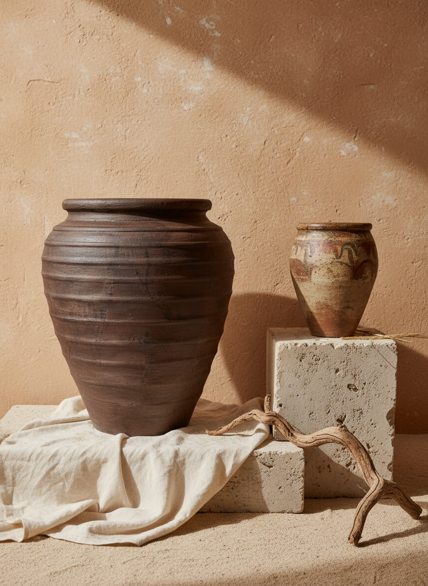 Vaso terracota artesanal Rústico E, feito  em Portugal. Decoração  minimalista, rústico, mediterrânico, farmhouse e cottage. Decoração de interiores; Design biofílico; Decoração sustentável