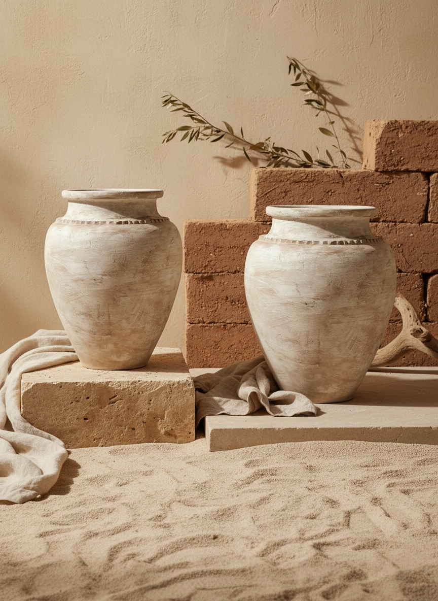 Vaso terracota artesanal RÚSTICO U feito à mão Portugal. Decoração de interiores e exteriores;  Desing biofílico; Estilos cottagecore, rústico, mediterrânico, Japandi,  wabi-sabi e farmehouse. 