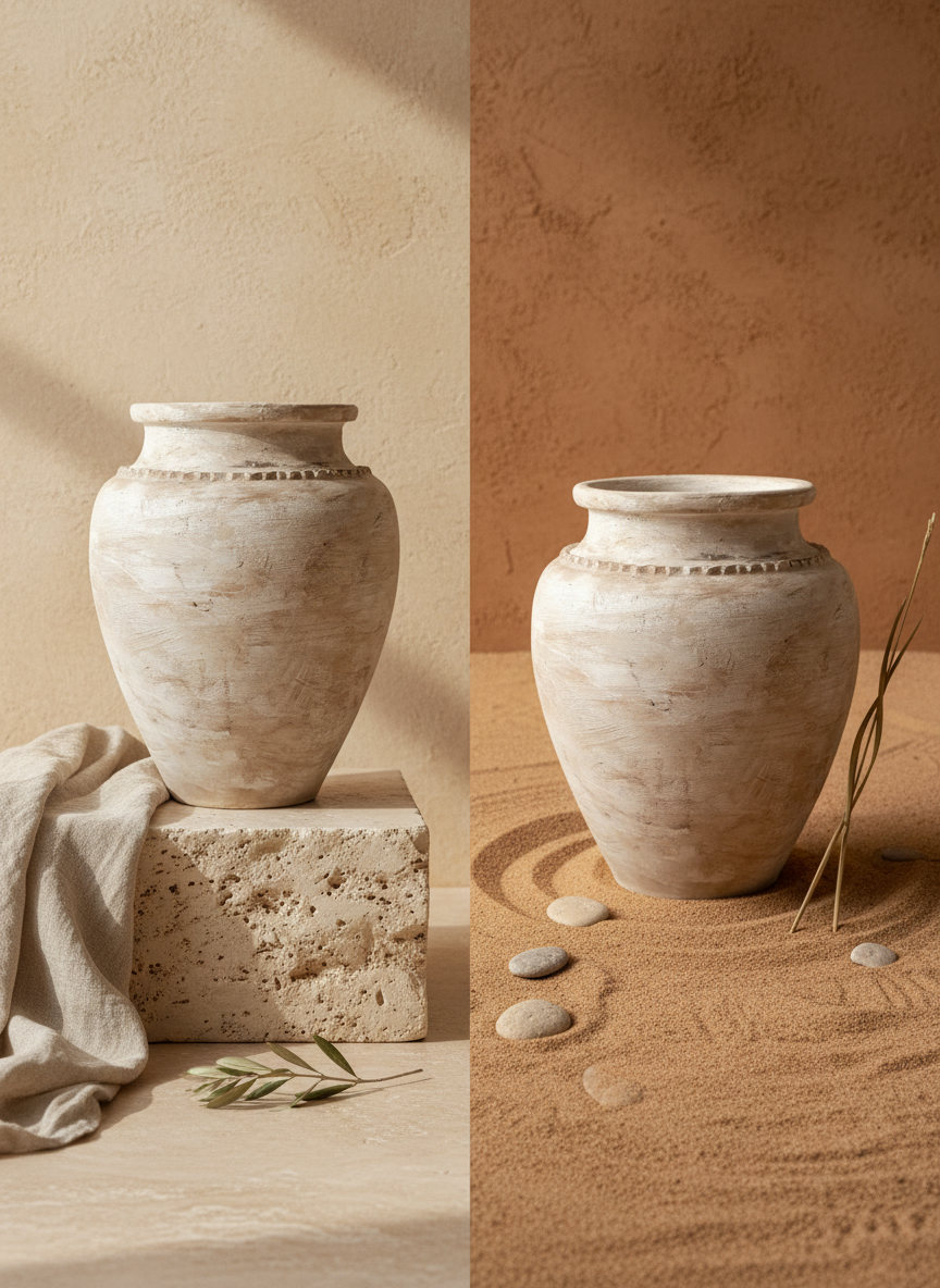 Vaso terracota artesanal RÚSTICO U feito à mão Portugal. Decoração de interiores e exteriores;  Desing biofílico; Estilos cottagecore, rústico, mediterrânico, Japandi,  wabi-sabi e farmehouse. 