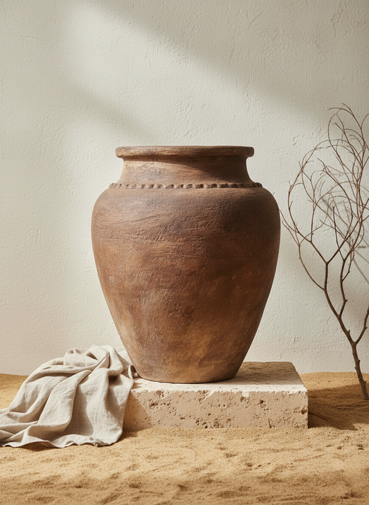 Vaso terracota artesanal RÚSTICO Q feito à mão Portugal. Decoração de interiores e exteriores;  Desing biofílico; Estilos cottagecore, rústico, mediterrânico, Japandi, estilo wabi-sabi e farmehouse. 