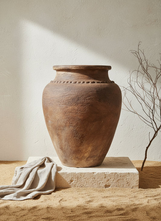 Vaso terracota artesanal RÚSTICO Q feito à mão Portugal. Decoração de interiores e exteriores;  Desing biofílico; Estilos cottagecore, rústico, mediterrânico, Japandi, estilo wabi-sabi e farmehouse. 