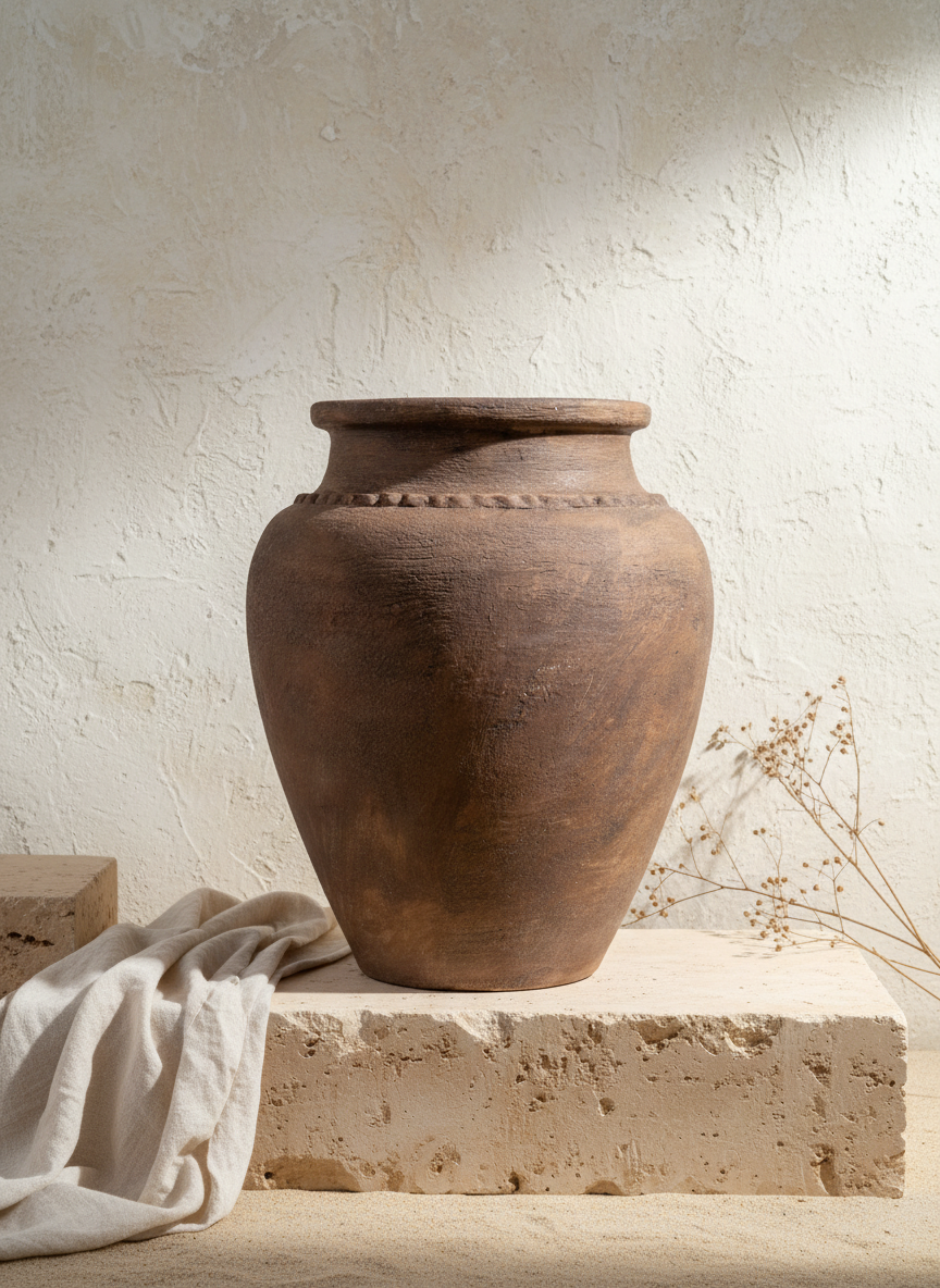 Vaso terracota artesanal RÚSTICO Q feito à mão Portugal. Decoração de interiores e exteriores;  Desing biofílico; Estilos cottagecore, rústico, mediterrânico, Japandi, estilo wabi-sabi e farmehouse. 