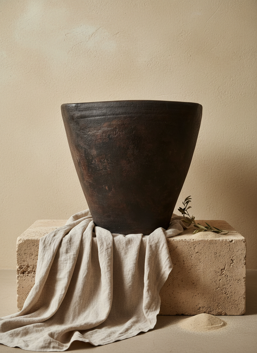 Vaso terracota artesanal RÚSTICO S feito à mão em Portugal. Estilos minimalista, rústico, mediterrânico, Japandi,  wabi-sabi e farmehouse. Decoração de interiores;  design biofílico;