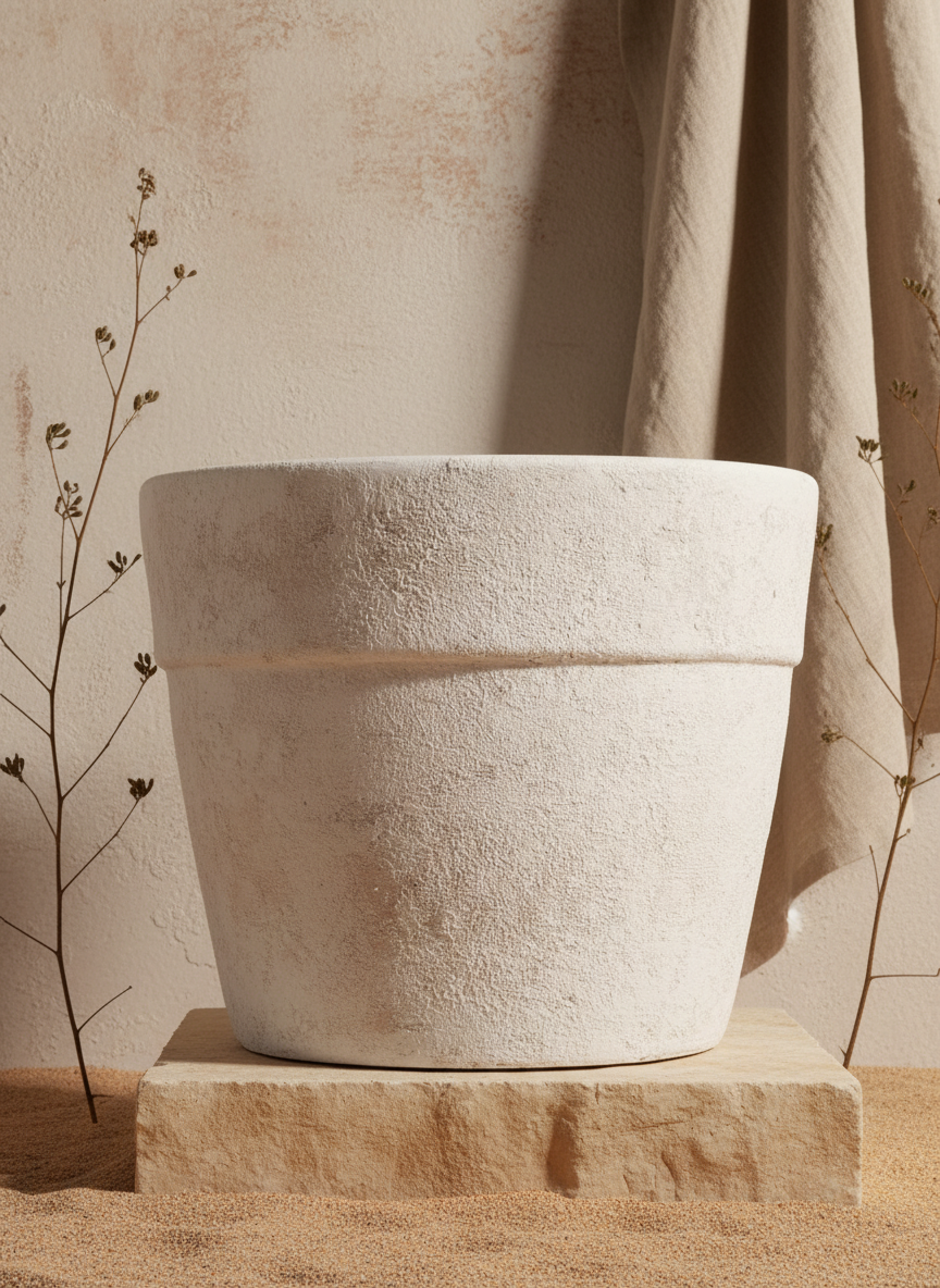 Vaso terracota artesanal  EXC 4, feito à mão em Portugal. Decoração wabi-sabi, farmhouse, Japandi, minimalista, mediterrânica, cottagecore e moderno.  Decoração orgânica sustentável; design biofílico;