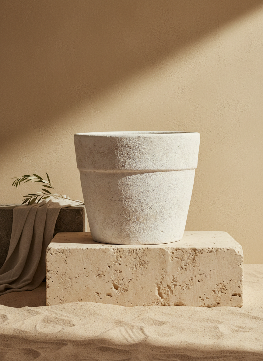 Vaso terracota artesanal  EXC 4, feito à mão em Portugal. Decoração wabi-sabi, farmhouse, Japandi, minimalista, mediterrânica, cottagecore e moderno.  Decoração orgânica sustentável; design biofílico;