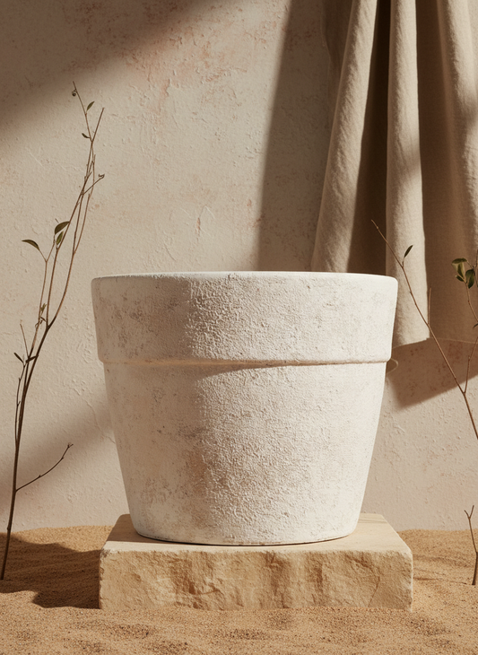 Vaso terracota artesanal  EXC 4, feito à mão em Portugal. Decoração wabi-sabi, farmhouse, Japandi, minimalista, mediterrânica, cottagecore e moderno.  Decoração orgânica sustentável; design biofílico;