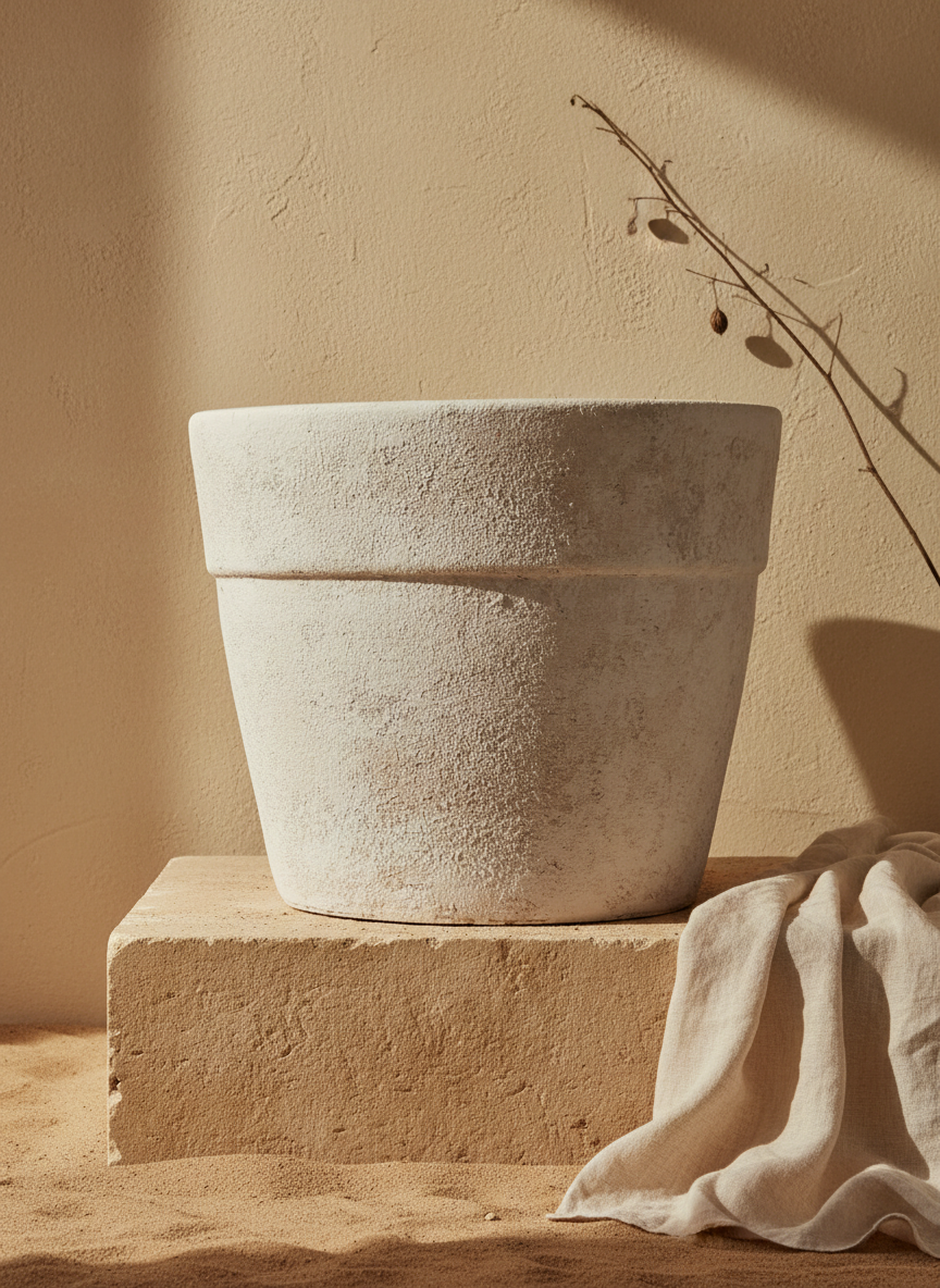 Vaso terracota artesanal  EXC 4, feito à mão em Portugal. Decoração wabi-sabi, farmhouse, Japandi, minimalista, mediterrânica, cottagecore e moderno.  Decoração orgânica sustentável; design biofílico;