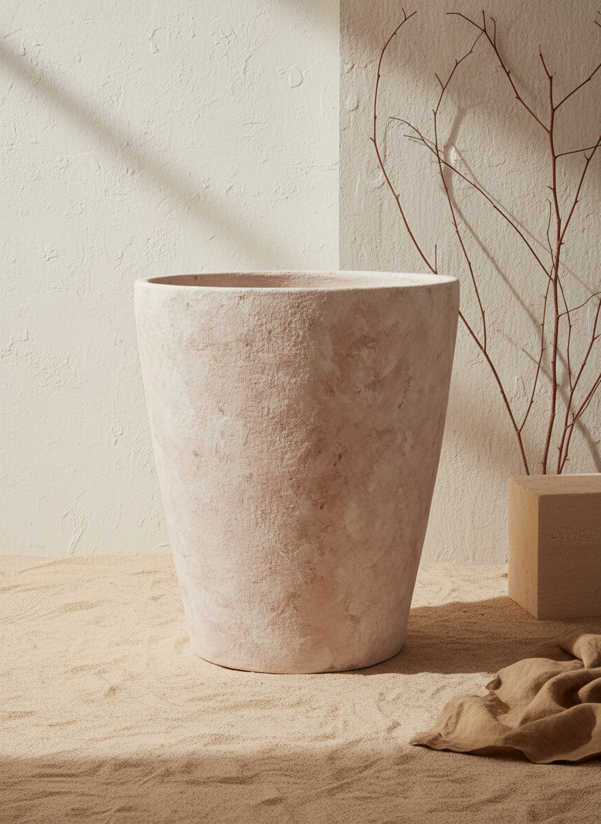 Vaso terracota artesanal  EXC 6, handmade em Portugal, decoração wabi-sabi, farmhouse, Japandi, minimalista, mediterrânica, cottagecore e moderno. Decoração sustentável e design de interiores; design biofílico;
