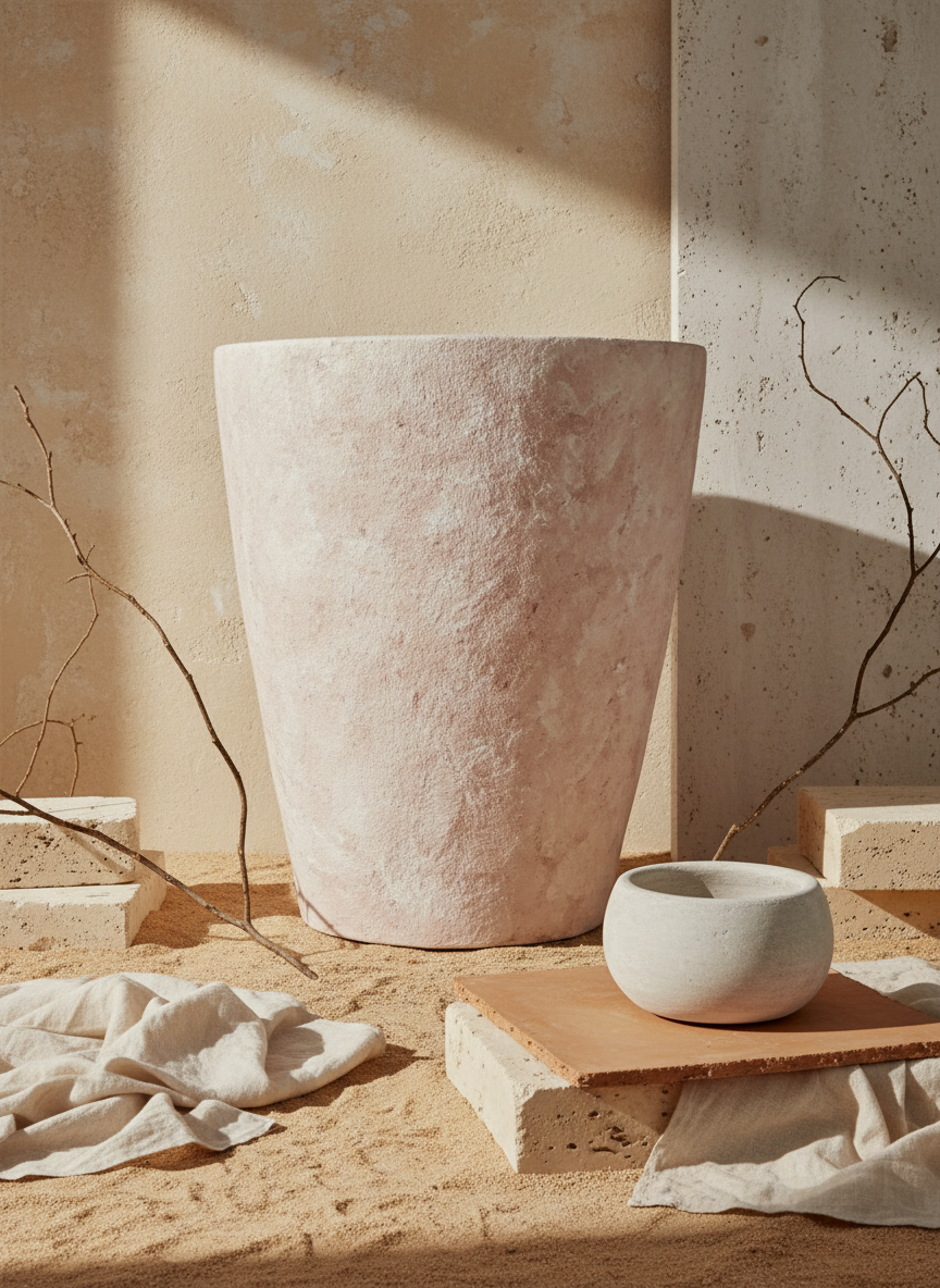 Vaso terracota artesanal  EXC 6, handmade em Portugal, decoração wabi-sabi, farmhouse, Japandi, minimalista, mediterrânica, cottagecore e moderno. Decoração sustentável e design de interiores; design biofílico;