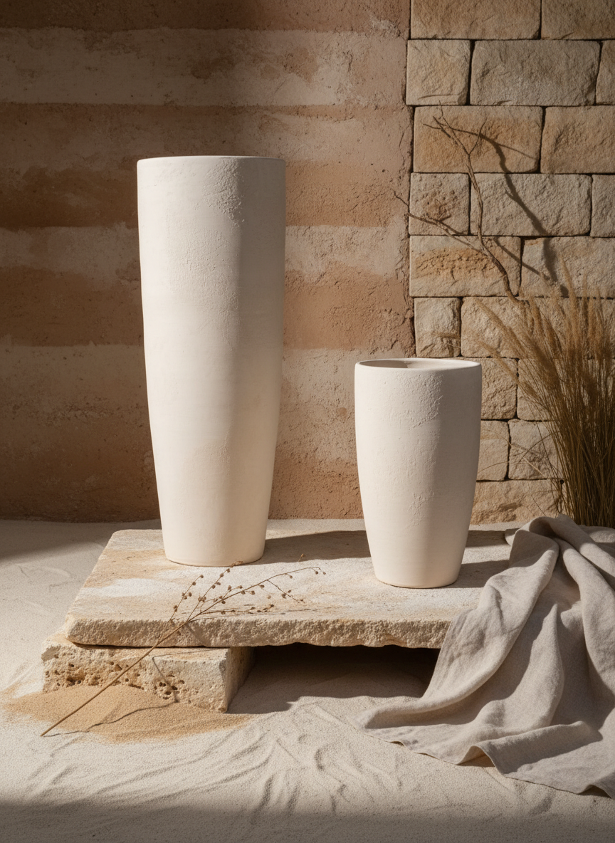 Vaso terracota artesanal  EXC 1, handmade em Portugal. Decoração wabi-sabi, farmhouse, Japandi, minimalista, mediterrânica, cottagecore e moderno. Design de interiores sustentável; design biofílico;