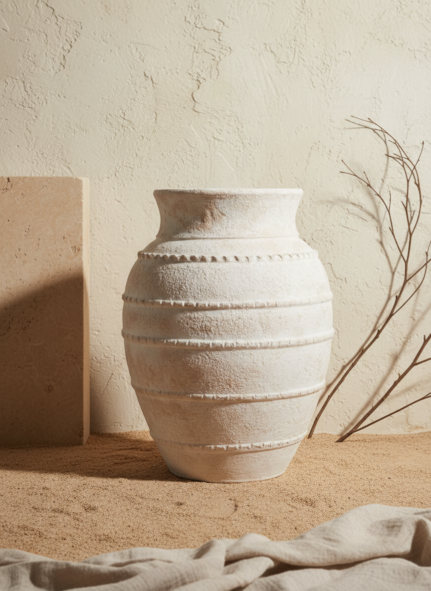 Vaso terracota artesanal LAMOUR C feito à mão Portugal. Decoração e design de interiores; decoração e design biofílico; Decoração minimalista, wabi-sabi, rústica, mediterrânico e farmehouse. 