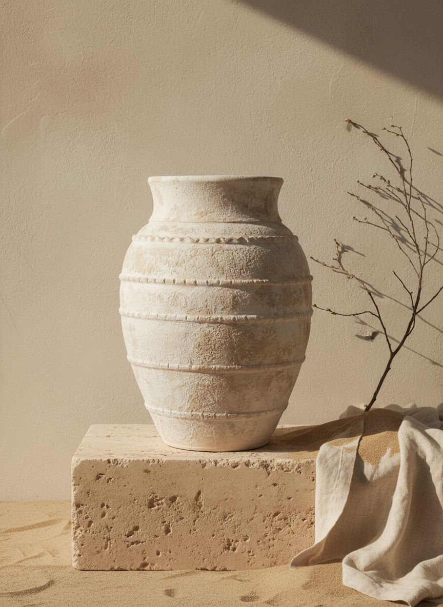 Vaso terracota artesanal LAMOUR C feito à mão Portugal. Decoração e design de interiores; decoração e design biofílico; Decoração minimalista, wabi-sabi, rústica, mediterrânico e farmehouse. 