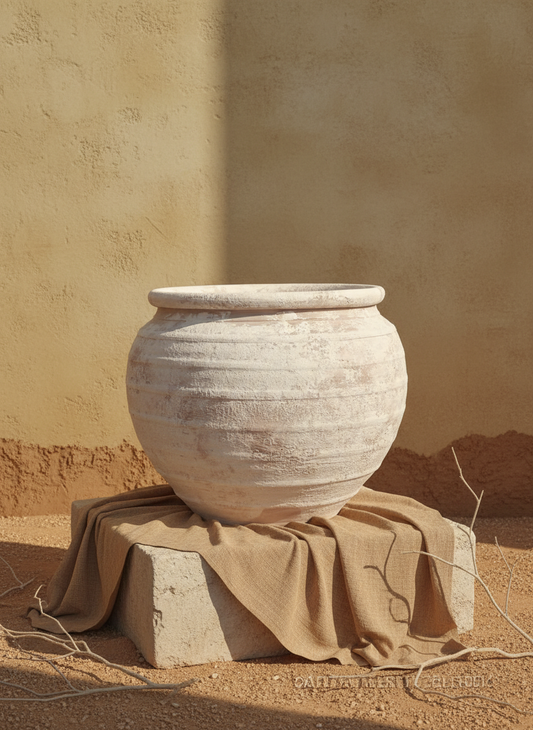 Vaso terracota artesanal  EXC 7, feito à mão em Portugal.  Decoração wabi-sabi, farmhouse, Japandi, minimalista, mediterrânica, cottagecore e moderno.  Decoração orgânica sustentável; design biofílico;