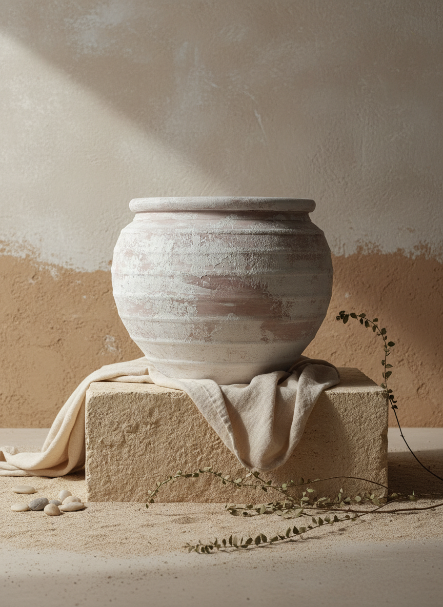 Vaso terracota artesanal  EXC 7, feito à mão em Portugal.  Decoração wabi-sabi, farmhouse, Japandi, minimalista, mediterrânica, cottagecore e moderno.  Decoração orgânica sustentável; design biofílico;
