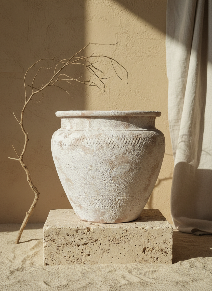 Vaso terracota artesanal  EXC 8, handmade em Portugal.  Decoração minimalista, mediterrânica, cottagecore e moderno.  Decoração orgânica sustentável; design biofílico;
