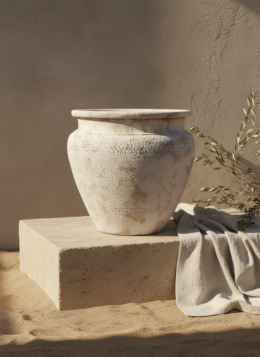 Vaso terracota artesanal  EXC 8, handmade em Portugal.  Decoração minimalista, mediterrânica, cottagecore e moderno.  Decoração orgânica sustentável; design biofílico;