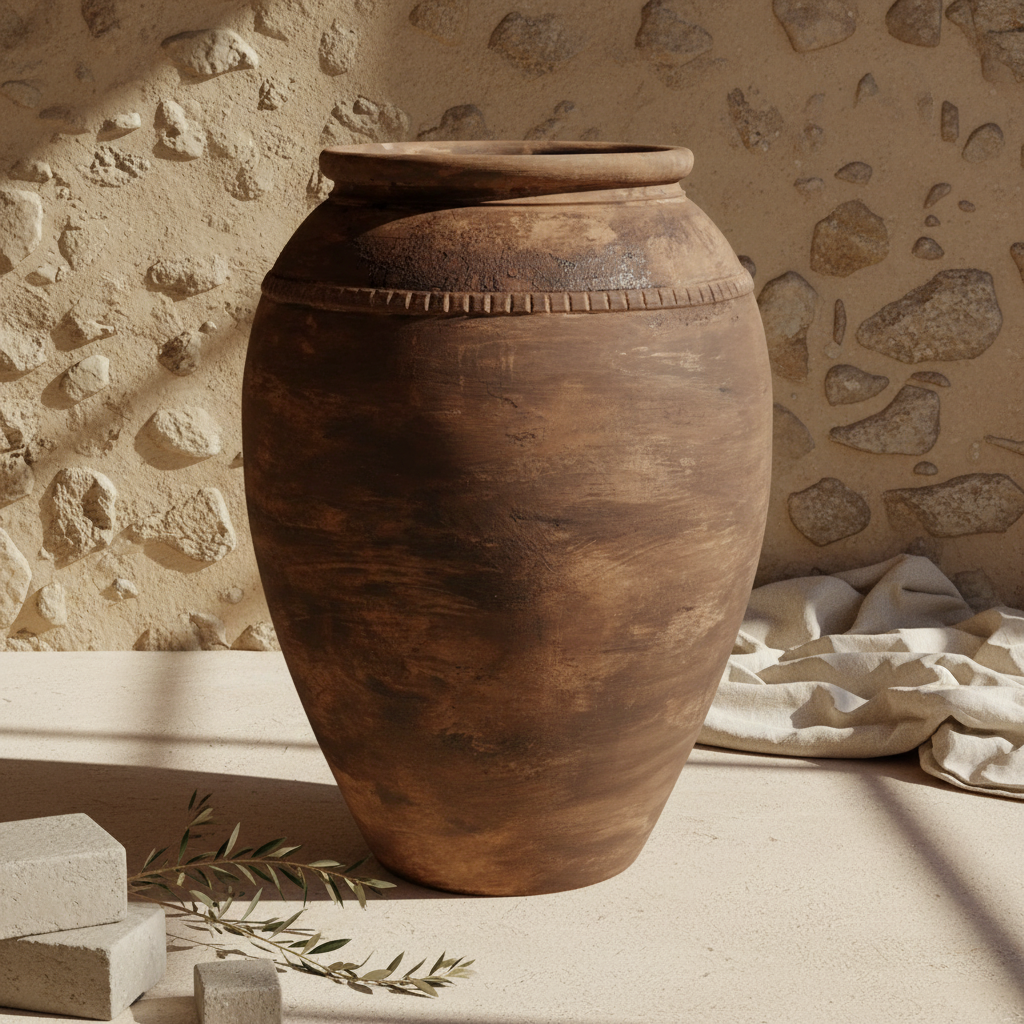Vaso terracota artesanal RÚSTICO K.1 feito à mão em Portugal, decoração wabi-sabi, minimalista, rústica, mediterrânica, cottagecore e farmhouse . Decoração e design de interiores; design biofílico;