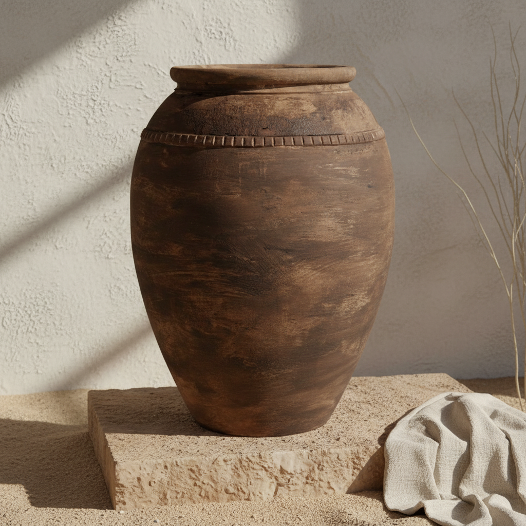Vaso terracota artesanal RÚSTICO K.1 feito à mão em Portugal, decoração wabi-sabi, minimalista, rústica, mediterrânica, cottagecore e farmhouse . Decoração e design de interiores; design biofílico;