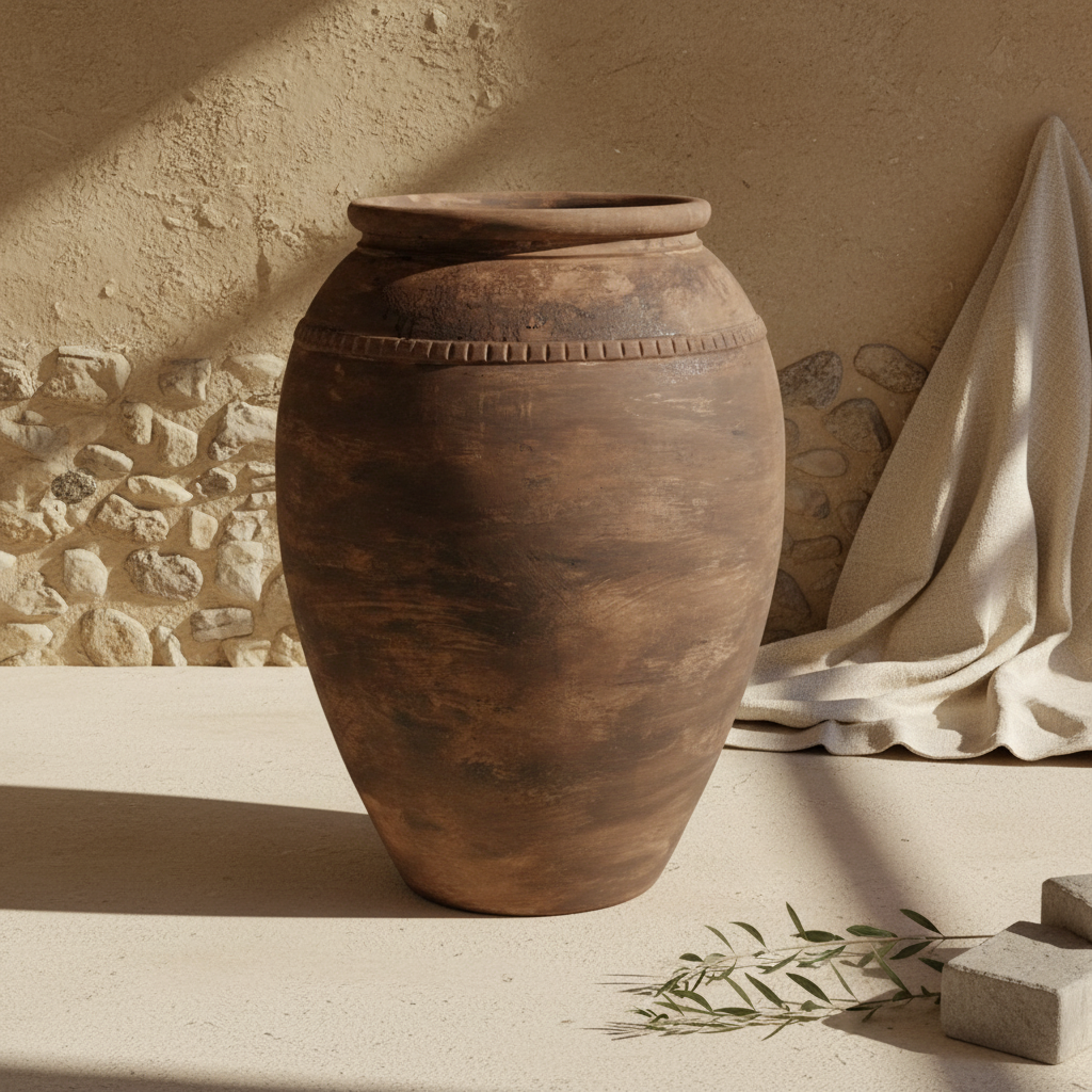 Vaso terracota artesanal RÚSTICO K.1 feito à mão em Portugal, decoração wabi-sabi, minimalista, rústica, mediterrânica, cottagecore e farmhouse . Decoração e design de interiores; design biofílico;
