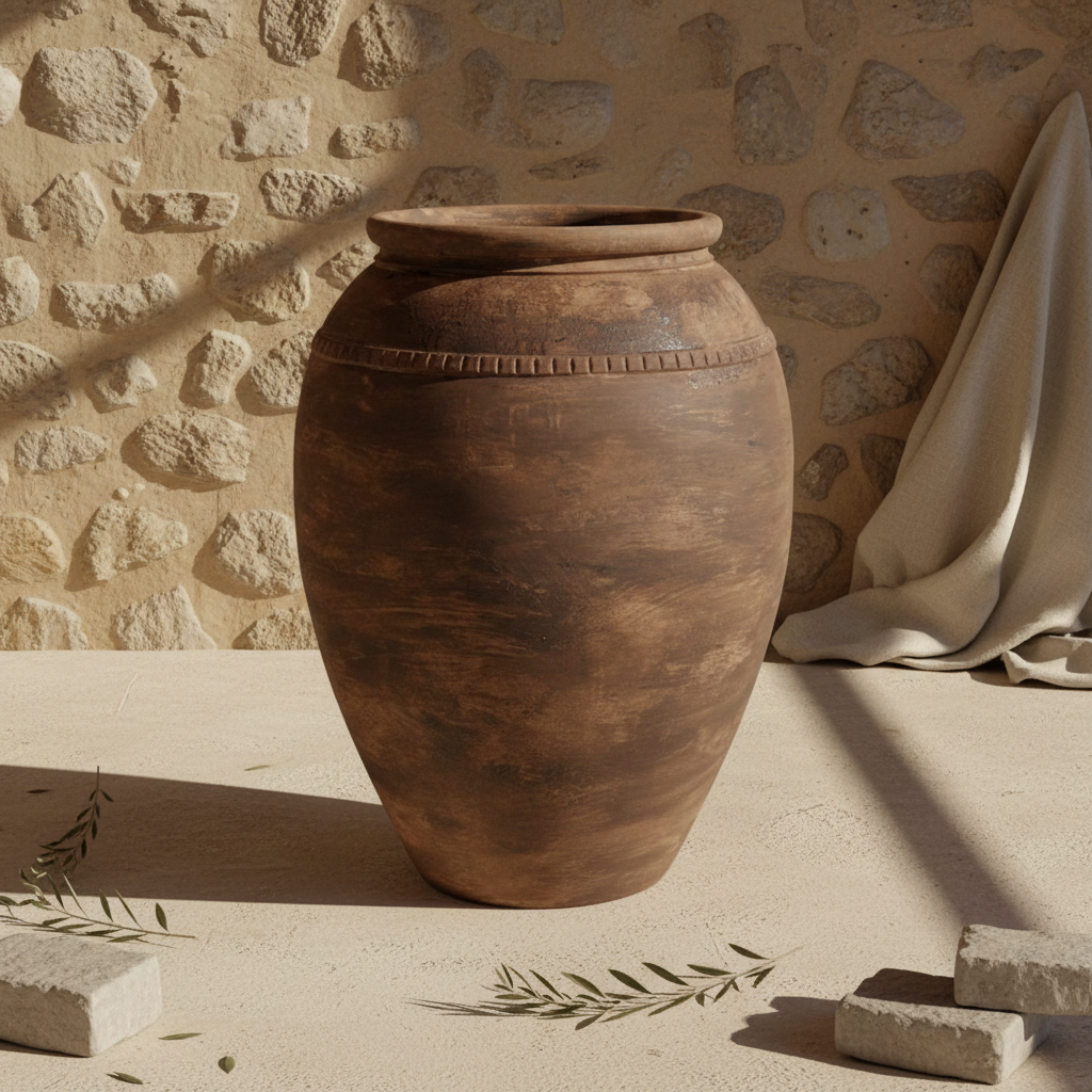 Vaso terracota artesanal RÚSTICO K.1 feito à mão em Portugal, decoração wabi-sabi, minimalista, rústica, mediterrânica, cottagecore e farmhouse . Decoração e design de interiores; design biofílico;