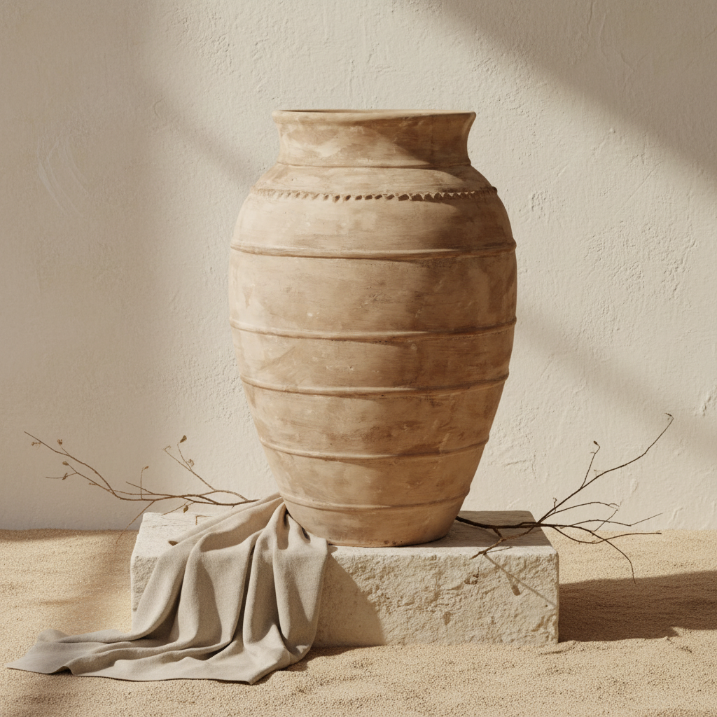 Vaso terracota artesanal RÚSTICO G.1 feito à mão Portugal. Decoração minimalista, wabi-sabi, rústica, mediterrânico e farmehouse. Decoração e design de interiores; design biofílico e decoração;