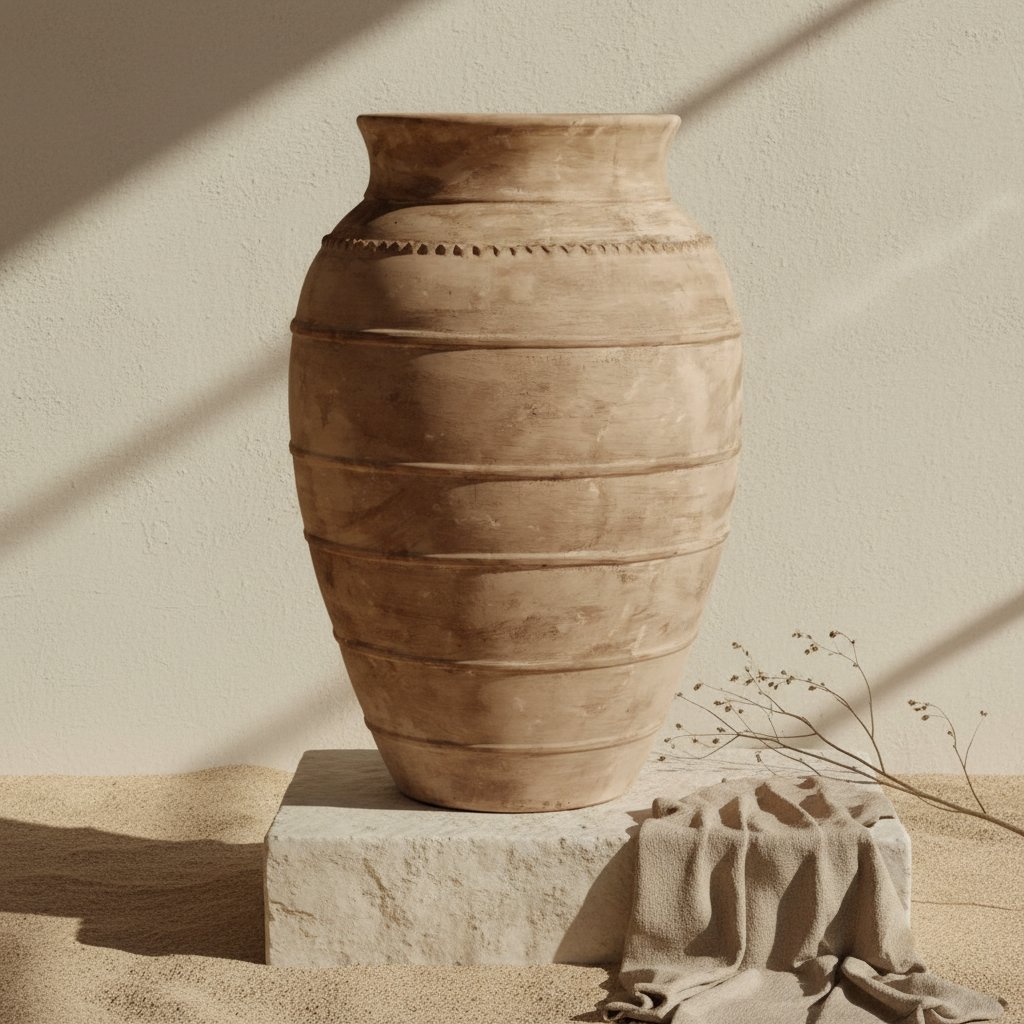 Vaso terracota artesanal RÚSTICO G.1 feito à mão Portugal. Decoração minimalista, wabi-sabi, rústica, mediterrânico e farmehouse. Decoração e design de interiores; design biofílico e decoração;