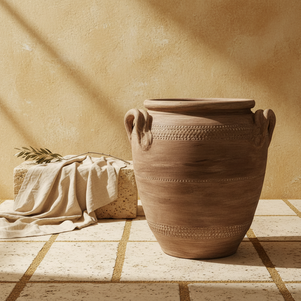 Vaso terracota artesanal RÚSTICO Z.1 made in Portugal. Estilo orgânico. Decoração wabi-sabi, minimalista, rústico, mediterrânico, Japandi e farmehouse. Decoração e design de interiores; decoração e design biofílico;