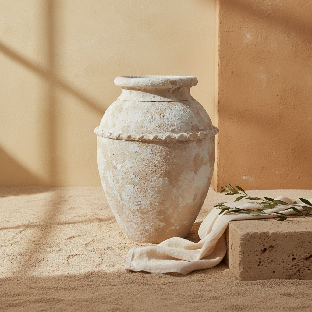 Vaso terracota artesanal Tamar H feito à mão Portugal. Design biofílico; Decoração sustentável; Decoração orgânica, estilo wabi-sabi, minimalista, rústico, mediterrânico, Japandi e farmehouse. Decoração de interiores;