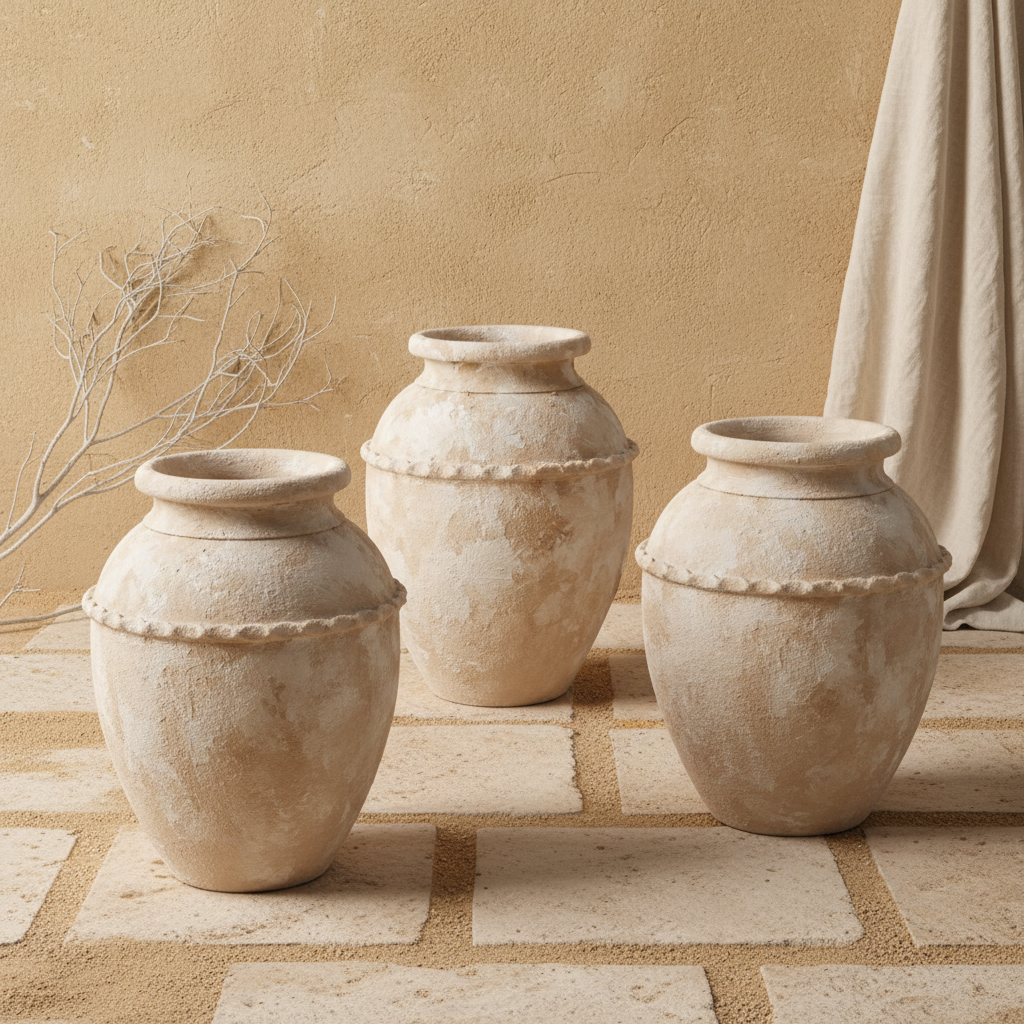 Vaso terracota artesanal Tamar H feito à mão Portugal. Design biofílico; Decoração sustentável; Decoração orgânica, estilo wabi-sabi, minimalista, rústico, mediterrânico, Japandi e farmehouse. Decoração de interiores;