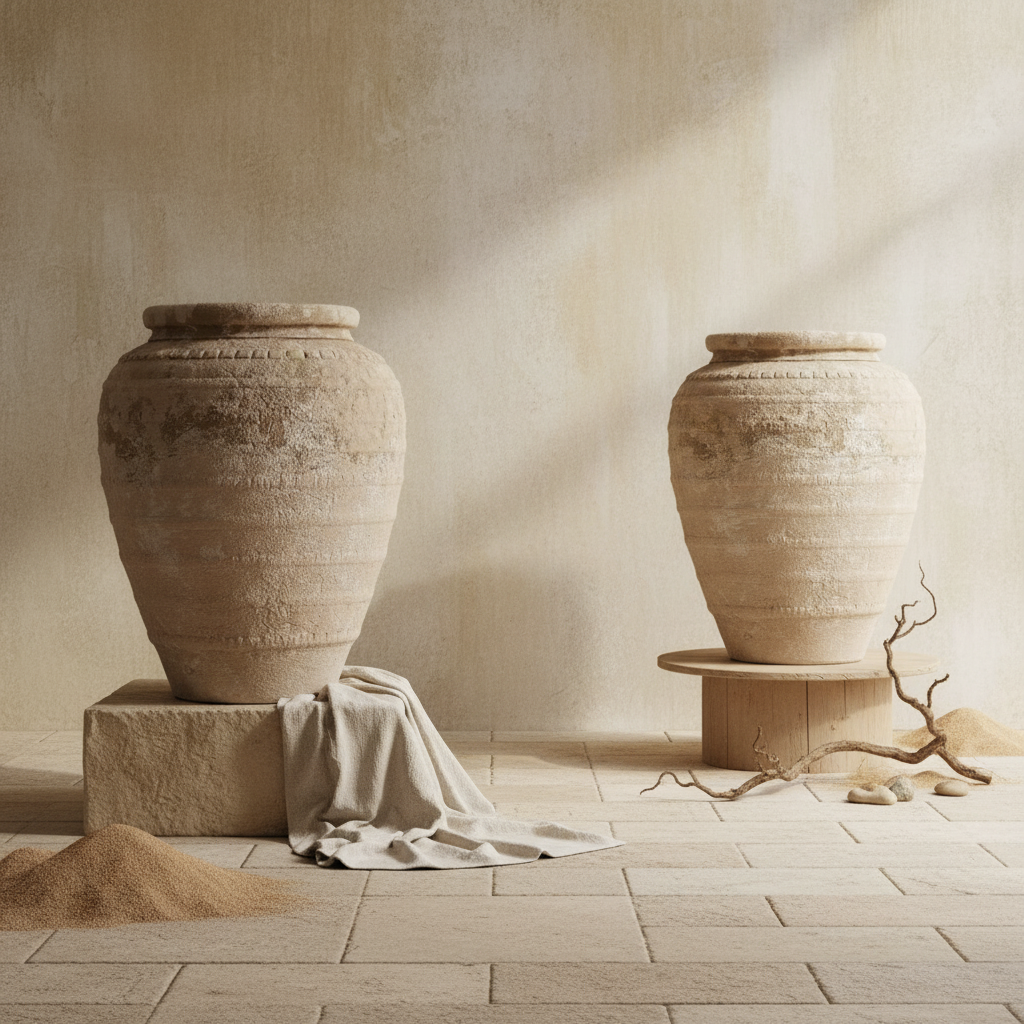 Vaso terracota artesanal Marua D, MADE IN Portugal. Decoração orgânica; Estilo wabi-sabi, minimalista, rústico, mediterrânico, moderno e outras. Decoração sustentável e design de interiores; design biofílico;