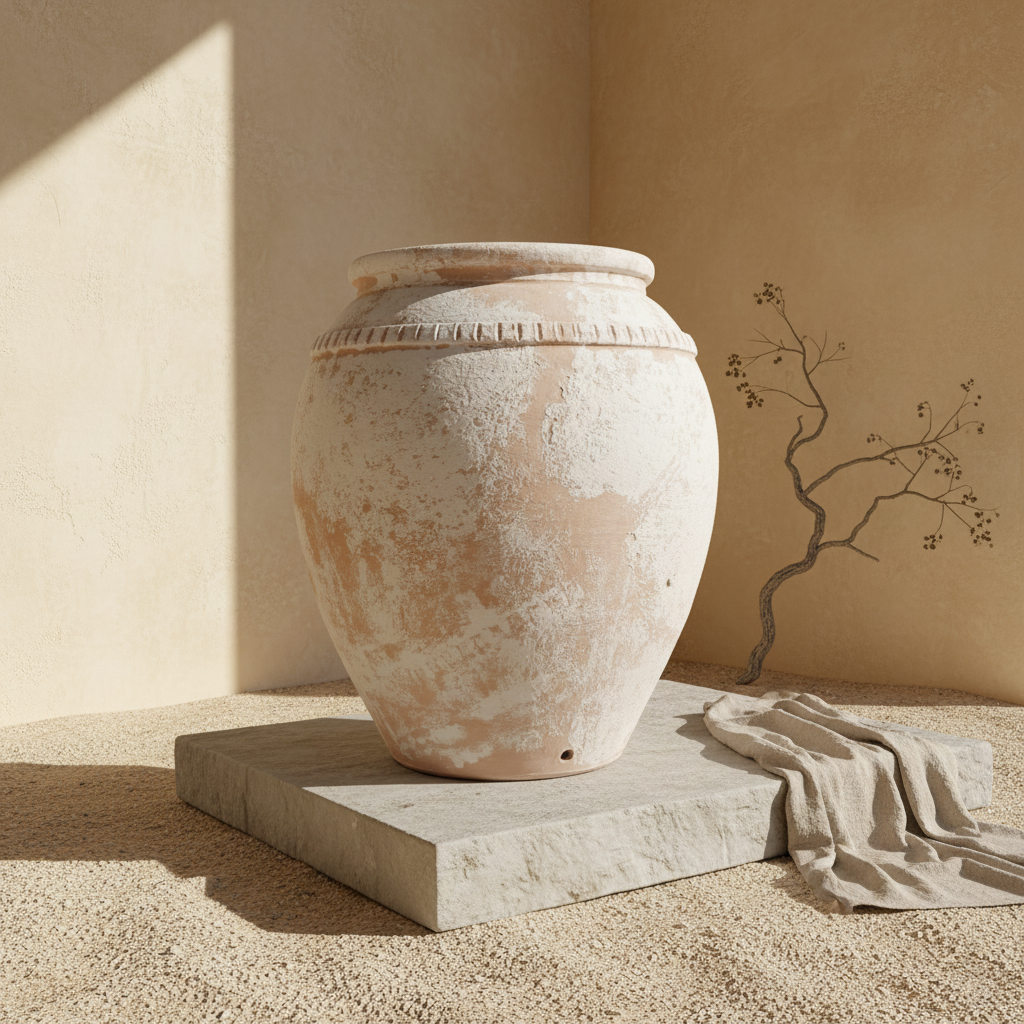 Vaso terracota artesanal Luma B feito à mão em Portugal, decoração wabi-sabi, minimalista, rústica, mediterrânica, cottagecore e farmhouse . Decoração e design de interiores; decoração e design biofílico;