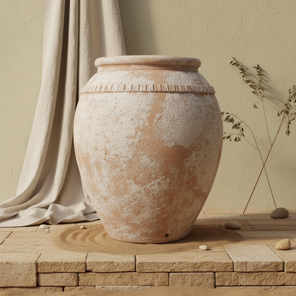 Vaso terracota artesanal Luma B feito à mão em Portugal, decoração wabi-sabi, minimalista, rústica, mediterrânica, cottagecore e farmhouse . Decoração e design de interiores; decoração e design biofílico;