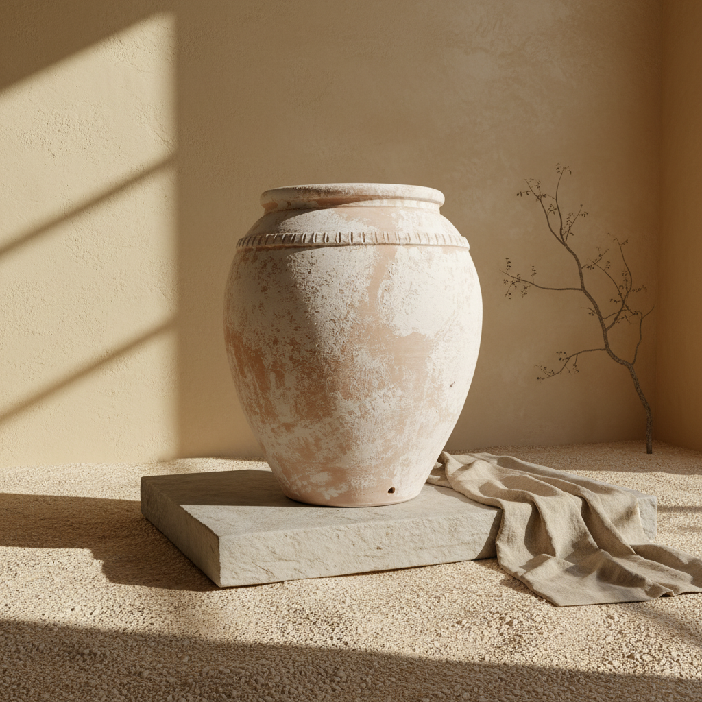 Vaso terracota artesanal Luma B feito à mão em Portugal, decoração wabi-sabi, minimalista, rústica, mediterrânica, cottagecore e farmhouse . Decoração e design de interiores; decoração e design biofílico;